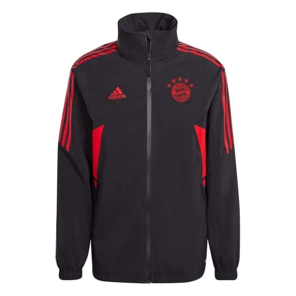 Adidas FC Bayern München Regenjacke Schwarz/rot 4 Adidas FC Bayern München Regenjacke Schwarz/rot – Bild 2