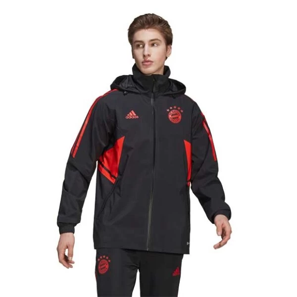 Adidas FC Bayern München Regenjacke Schwarz/rot 5 Adidas FC Bayern München Regenjacke Schwarz/rot – Bild 3