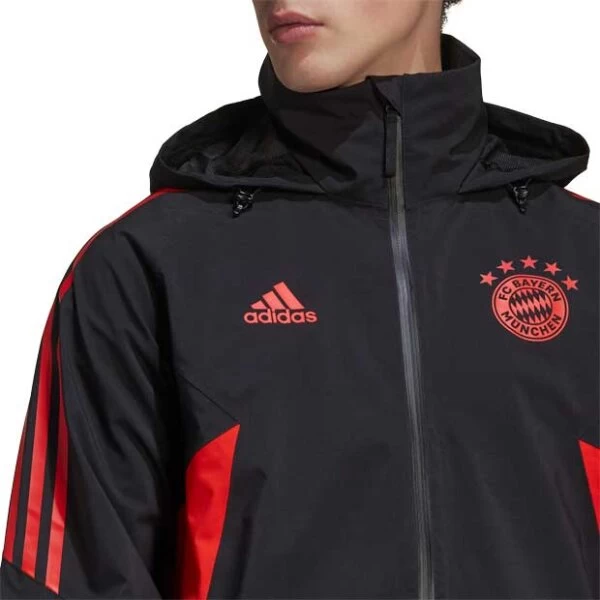 Adidas FC Bayern München Regenjacke Schwarz/rot 9 Adidas FC Bayern München Regenjacke Schwarz/rot – Bild 7