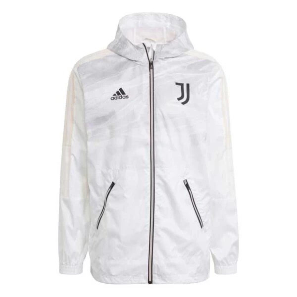 Adidas FC Juventus Turin Windbreaker Weiß/grau 4 Adidas FC Juventus Turin Windbreaker Weiß/grau – Bild 2