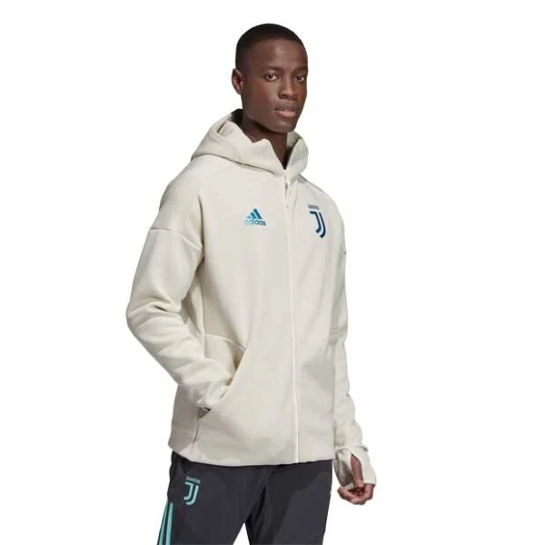 Adidas FC Juventus Turin Z.N.E. Hoodie 3.0 Weiß/türkis 11 Adidas FC Juventus Turin Z.N.E. Hoodie 3.0 Weiß/türkis – Bild 9