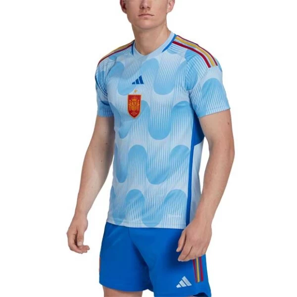 Adidas Spanien 22 Auswärtstrikot Hellblau 7 Adidas Spanien 22 Auswärtstrikot Hellblau – Bild 5