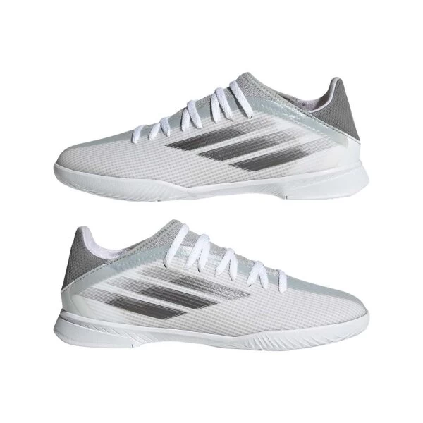 Adidas X Speedflow.3 IN Kinderhallenschuh Weiss/grau 7 Adidas X Speedflow.3 IN Kinderhallenschuh Weiss/grau – Bild 5