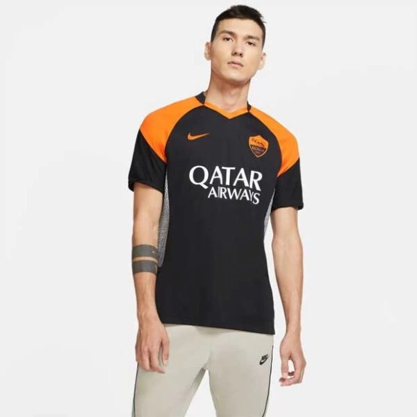 Nike AS Roma Stadium 3rd Trikot 2020/2021 Schwarz/orange 4 Nike AS Roma Stadium 3rd Trikot 2020/2021 Schwarz/orange – Bild 2