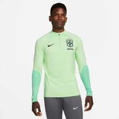 Nike Brasilien Strike Langarm-Fussballoberteil Grün