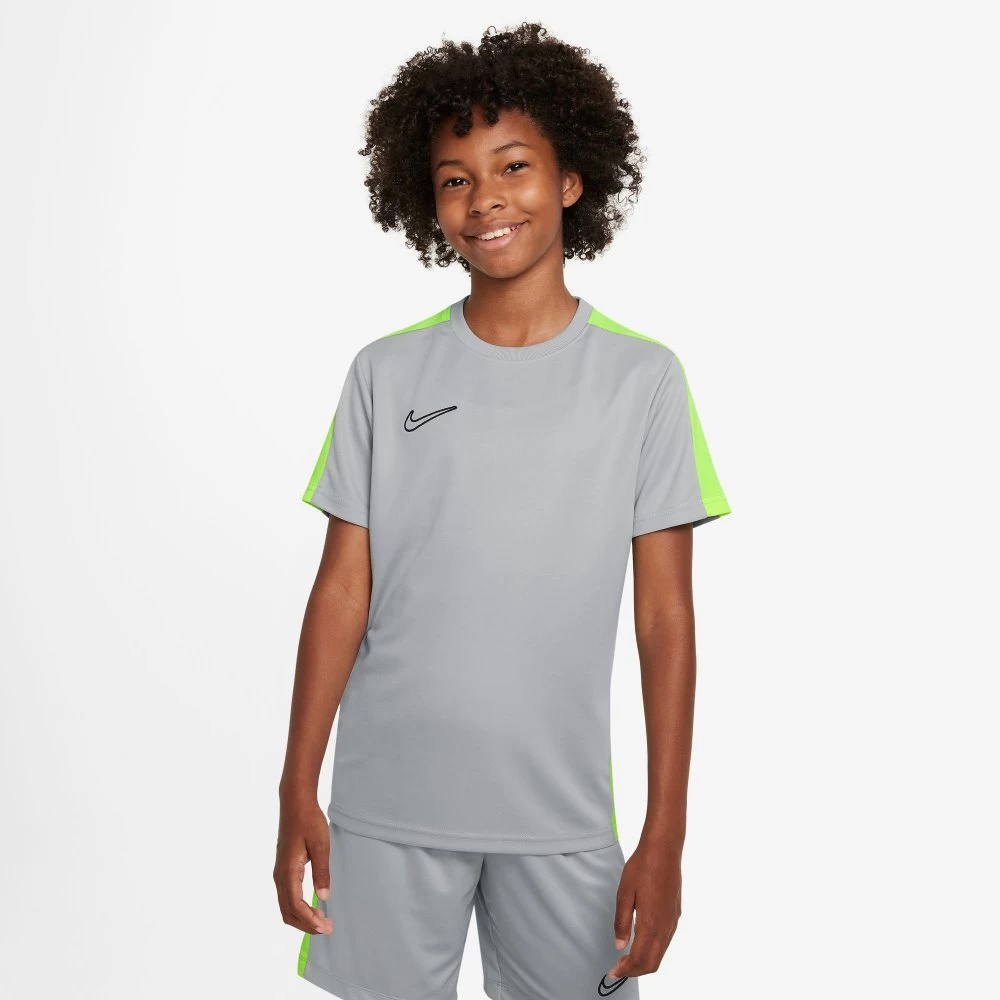 Nike Dri-FIT Academy 23 Fußballoberteil Kinder Grau/neongelb 3 Nike Dri-FIT Academy 23 Fußballoberteil Kinder Grau/neongelb
