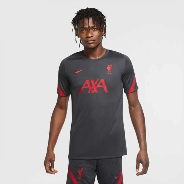 Nike FC Liverpool Strike Kurzarm-Fussballoberteil Grau/rot 3 Nike FC Liverpool Strike Kurzarm-Fussballoberteil Grau/rot
