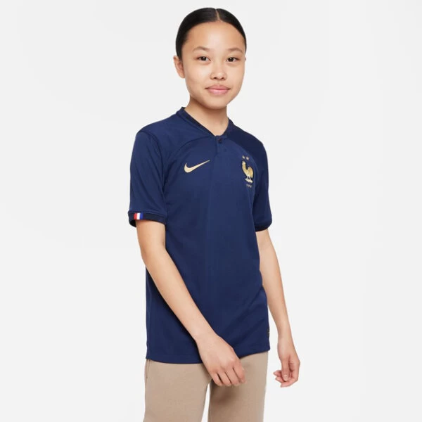 Nike Frankreich 22 Heimtrikot Kinder Dunkelblau 7 Nike Frankreich 22 Heimtrikot Kinder Dunkelblau – Bild 5