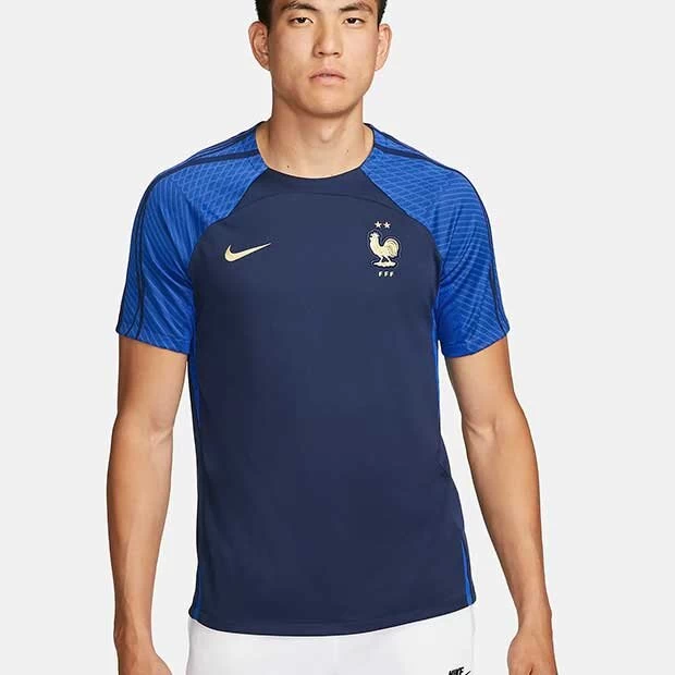 Nike Frankreich Strike Kurzarm-Fussballoberteil Blau 3 Nike Frankreich Strike Kurzarm-Fussballoberteil Blau