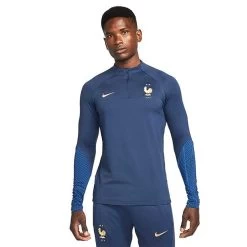 Nike Frankreich Strike Langarm-Fussballoberteil Blau
