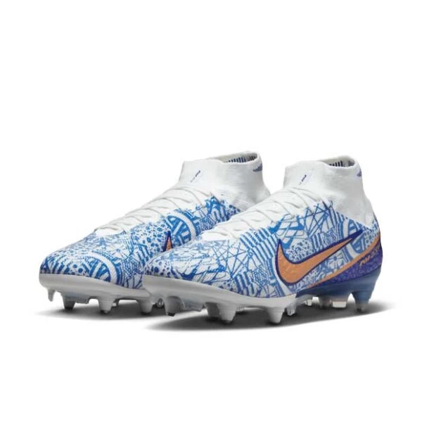 Nike Mercurial Air Zoom Superfly 9 Elite CR7 SG Weiß/blau 6 Nike Mercurial Air Zoom Superfly 9 Elite CR7 SG Weiß/blau – Bild 4