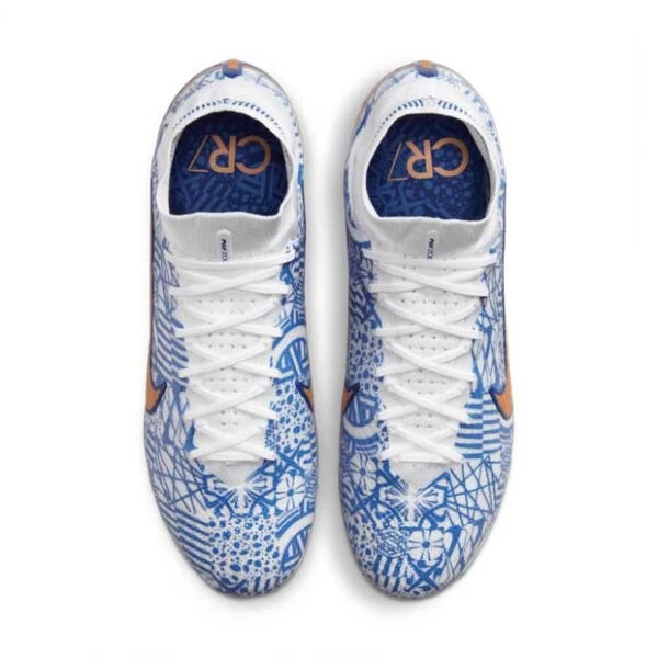 Nike Mercurial Air Zoom Superfly 9 Elite CR7 SG Weiß/blau 7 Nike Mercurial Air Zoom Superfly 9 Elite CR7 SG Weiß/blau – Bild 5