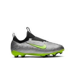 Nike Mercurial Air Zoom Vapor 15 Academy XXV FG Kinderfußballschuh Silber/neongelb