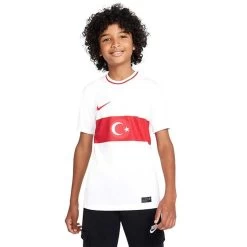 Nike Türkei Dri-FIT Kurzarm-Fussballoberteil Kinder Weiß/rot