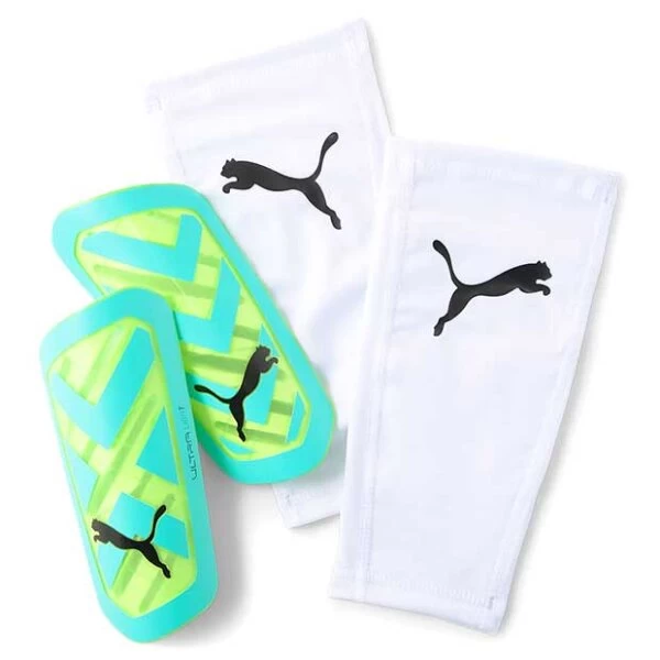 Puma Ultra Flex Schienbeinschoner Türkis/gelb 4 Puma Ultra Flex Schienbeinschoner Türkis/gelb – Bild 2